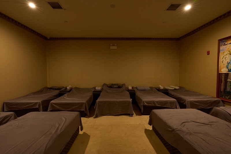 Rest area with beds